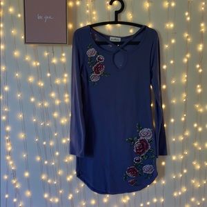 Mini dress with flower prints